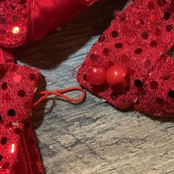 Sexy Retro Vintage 90s Red Sequin Floor Length Formal Gown Halter Neck Leg Slit - Picture 15 of 16